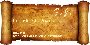 Friedrich Judit névjegykártya